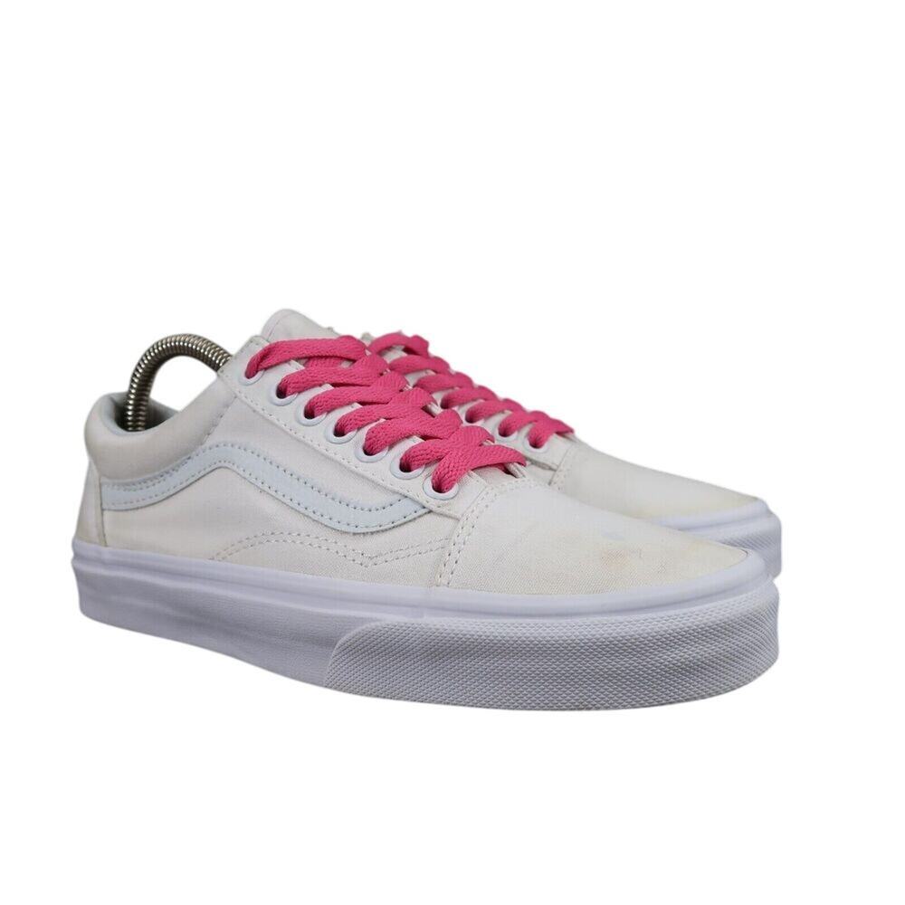 Vans Shoes Womens 8 Sneakers Old Skool Skate Casual White Canvas Lace Up Classic